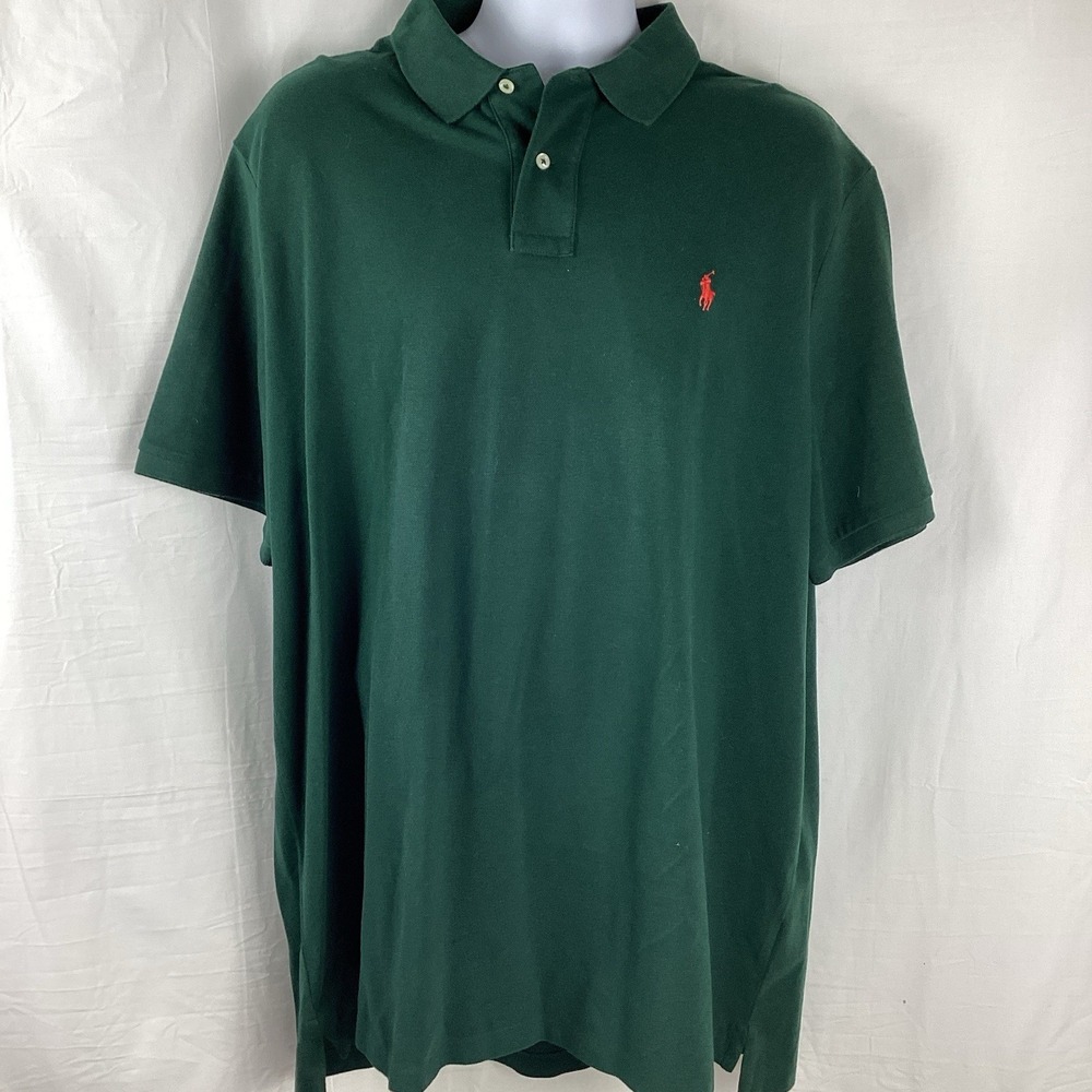 Polo Ralph Lauren GOLF Shirt -2XL- Green -Red PONY